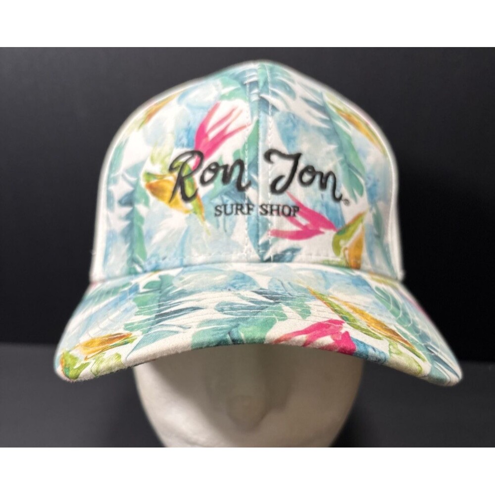 Ron Jon Surf Shop Cap Unisex Multicolor  Floral and   White Adjustable  Preowned